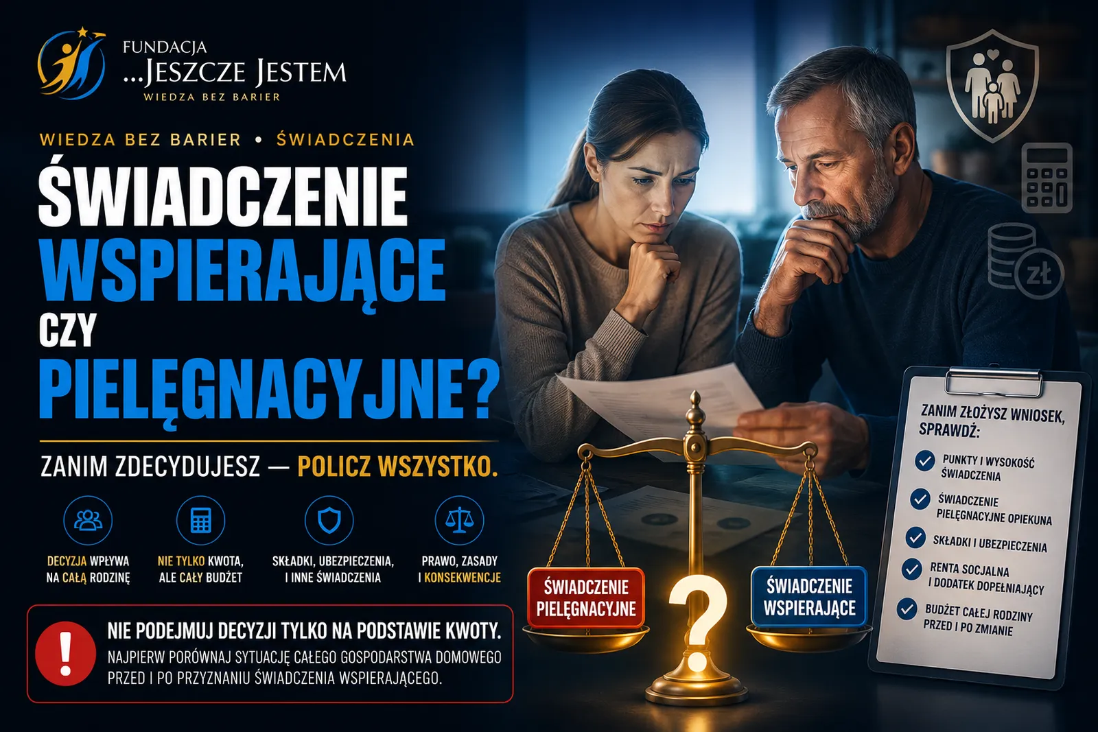 Poradnik o świadczeniu wspierającym i świadczeniu pielęgnacyjnym dla osób z niepełnosprawnościami i ich rodzin